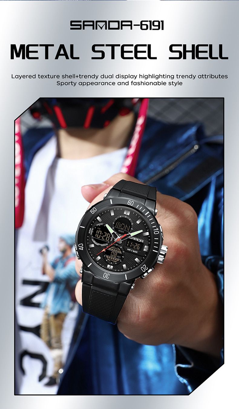 Men's And Women's Sport Digital Watch With Analog Display, Waterproof, Luminous, Multi-Function For Outdoor Activities, Students, And Daily Wear_voghion.com