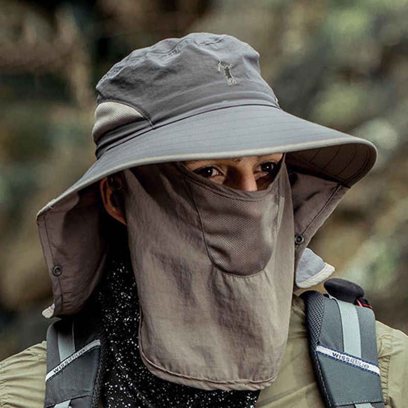 Mode 2024 Neue Mode Sommer Eimer Hut Cowboy Männer Outdoor Angeln Wandern Strand Hüte Mesh Atmungsaktiv Anti UV Sonne Kappe Große_voghion.com