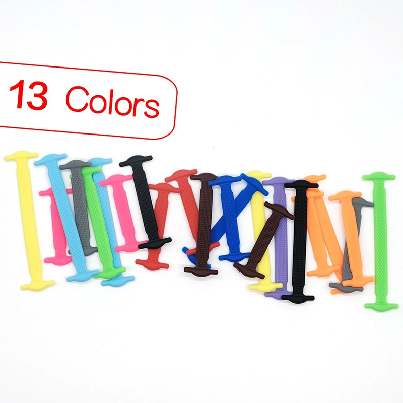 16 pz/lotto Scarpe Elastiche In Silicone Senza Cravatta Scarpe Creative Lazy Gomma Lace 13 Colori Bambini Scarpe Da Ginnastica Per Adulti Veloce_voghion.com