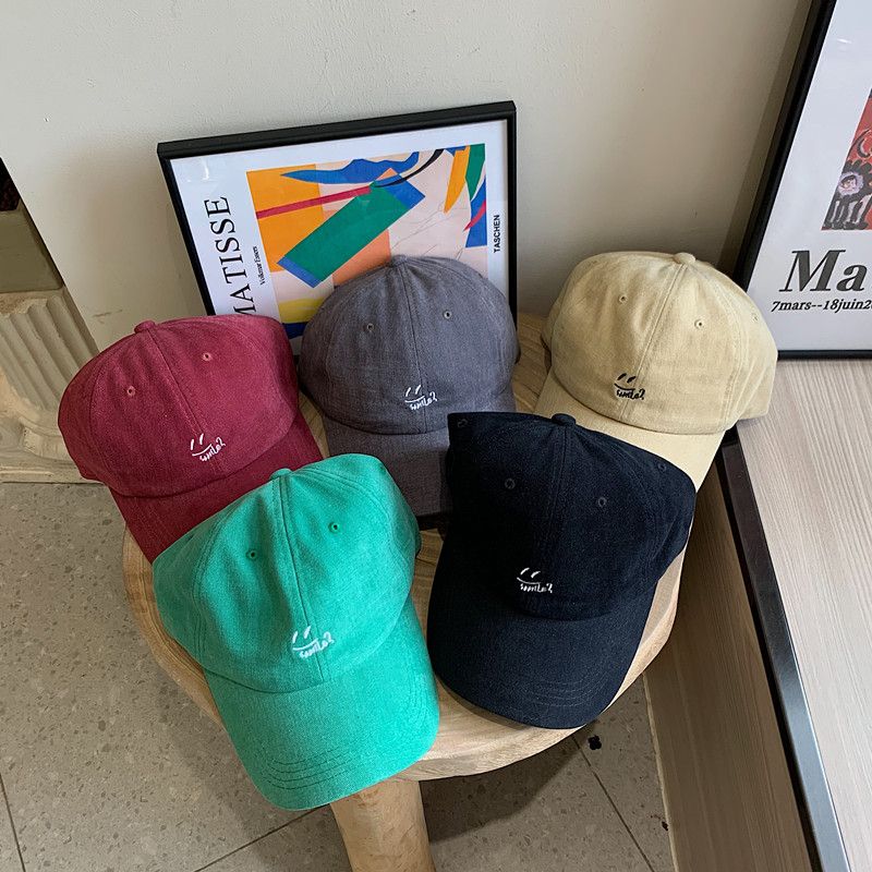 Nuovo berretto da baseball versatile bianco latte verde da donna versione coreana casual retrò morbido con cappuccio versatile ricamato a becco d'anatra_voghion.com