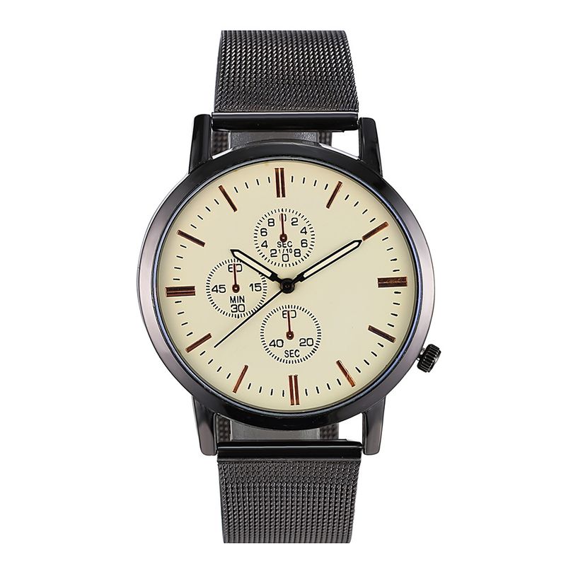 Online popular three-eye six-pin mesh strap women's watch new blue light glass quartz watch for male and female students wholesale_voghion.com