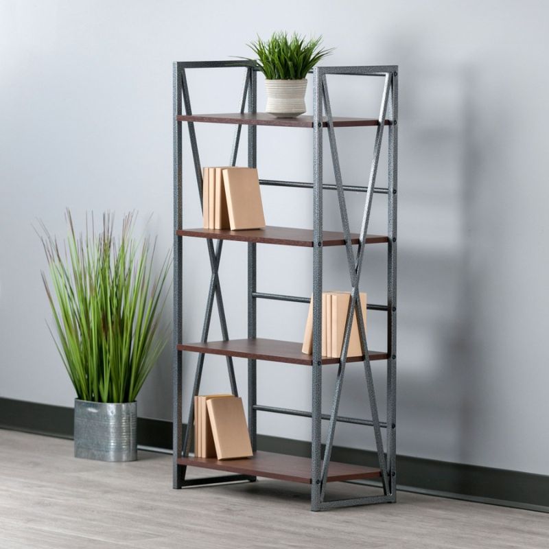Shelf; 4Tier Graphite Isa Walnut_voghion.com