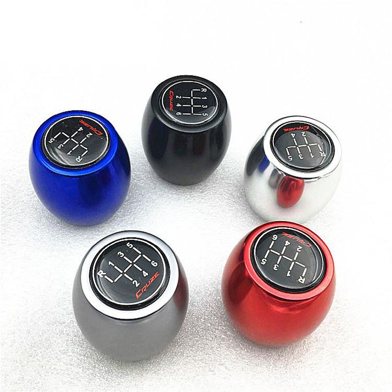 Alumínio MT Manual Carro Levante Reversa Shift Knob 5 6 Velocidade Engrenagem Adesivo Alavanca Shifter Bola_voghion.com