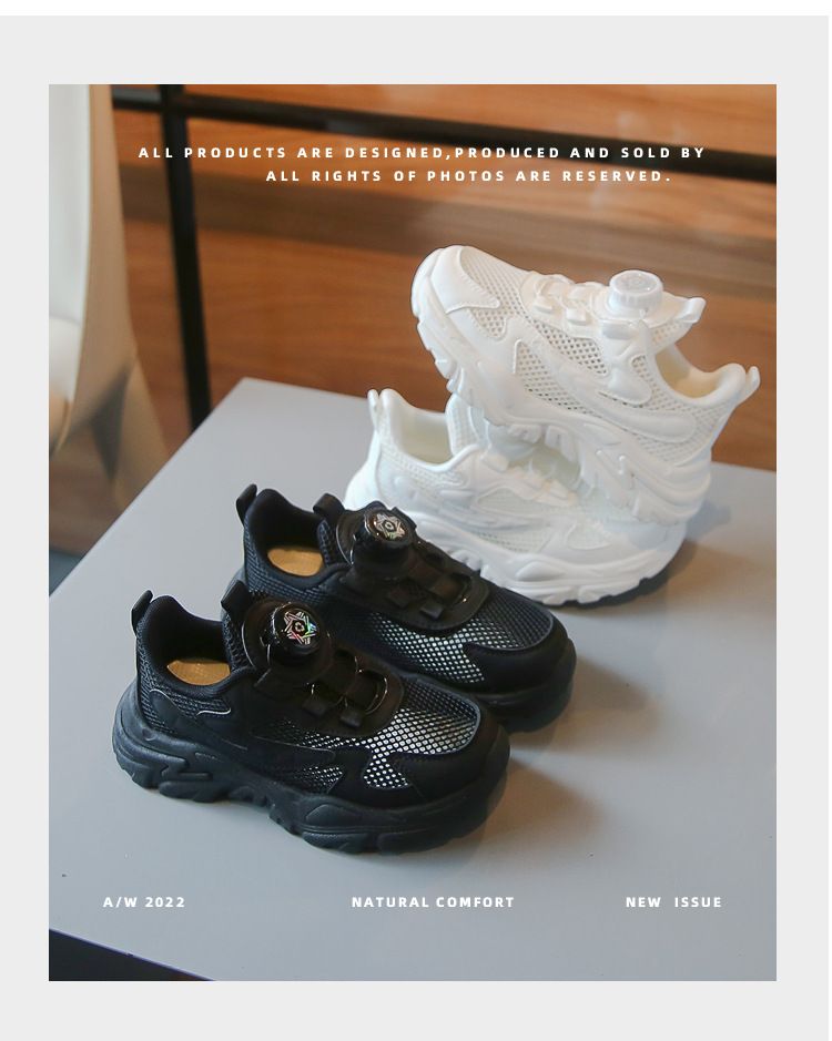 Ragazzi Primavera Autunno 2024 Nuovo Sport Piccolo Bianco Traspirante Estate Medio e Grande Bambini Singolo Scarpe a Rete Studenti_voghion.com