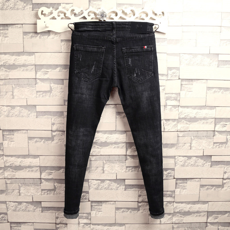 Trendige Herren-Herbst- und Winterjeans im koreanischen Stil mit schmaler Passform, Retro-Jeans mit blauen Whiskers und kleinen Füßen für Männer mit sozialem Geist und schnellen Händen_voghion.com