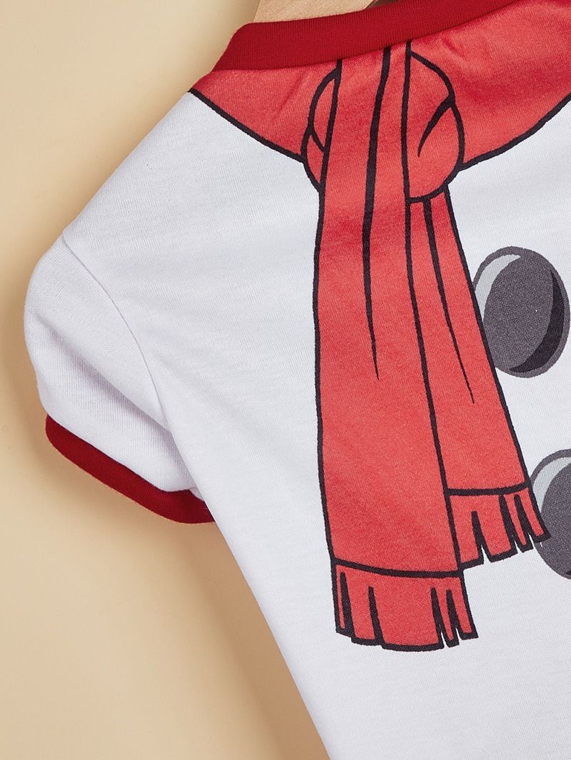 Ubranka dla psa na Boże Narodzenie Święty Mikołaj Czerwony Zielony cienki oddychający T-shirt dla zwierząt Teddy mały szczeniak Sznaucer ubranka dla psa_voghion.com
