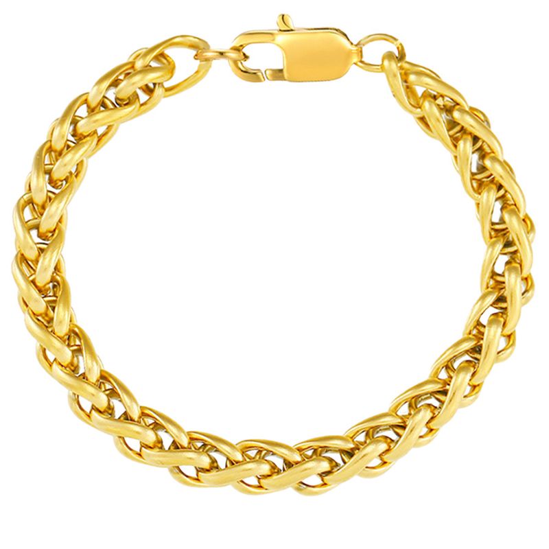Collana in acciaio inossidabile con catena cubana criptata Hip Hop, bracciale da uomo in oro, gioielli in titanio_voghion.com