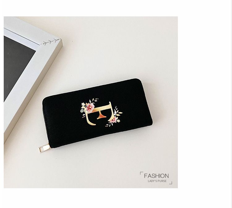 Women’s Bags Canvas Printed Hand Held Coin Purse Portable Mobile Phone Bag Zipper Large Capacity Women's Wallet_voghion.com