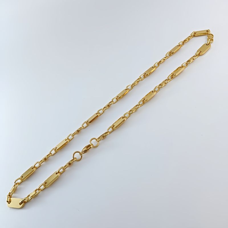 Trendy Men's Handmade Fashionable Elegant Necklace Emperor Smooth Stainless Steel Loop Flat Link Chain Set_voghion.com
