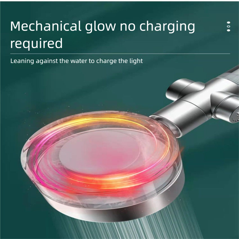 Rainbow LED Shower Head - Pressure Boost, 5 Filters, 40% Water Saving, CE Certified EU Model_voghion.com