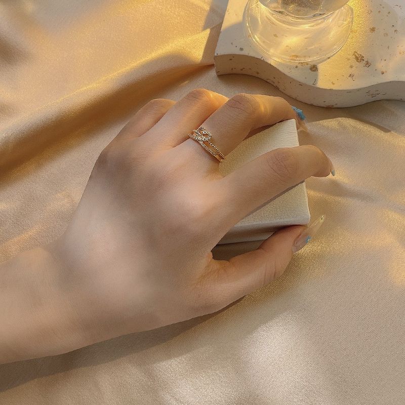 2023 New True Gold Electroplated Ring For Women With Adjustable Opening, Internet Red Ring, Handicraft, Small And Luxury_voghion.com
