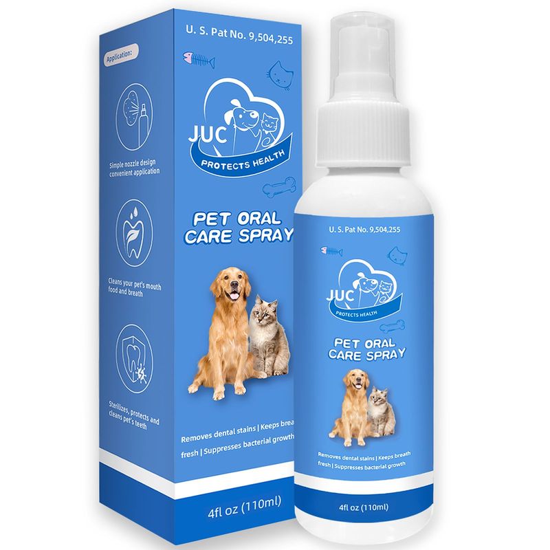 Dog Breath Freshener For Dogs & Cats Teeth Cleaning Spray Dog Bad Breath Pet Oral Care Spray 4fl.oz_voghion.com