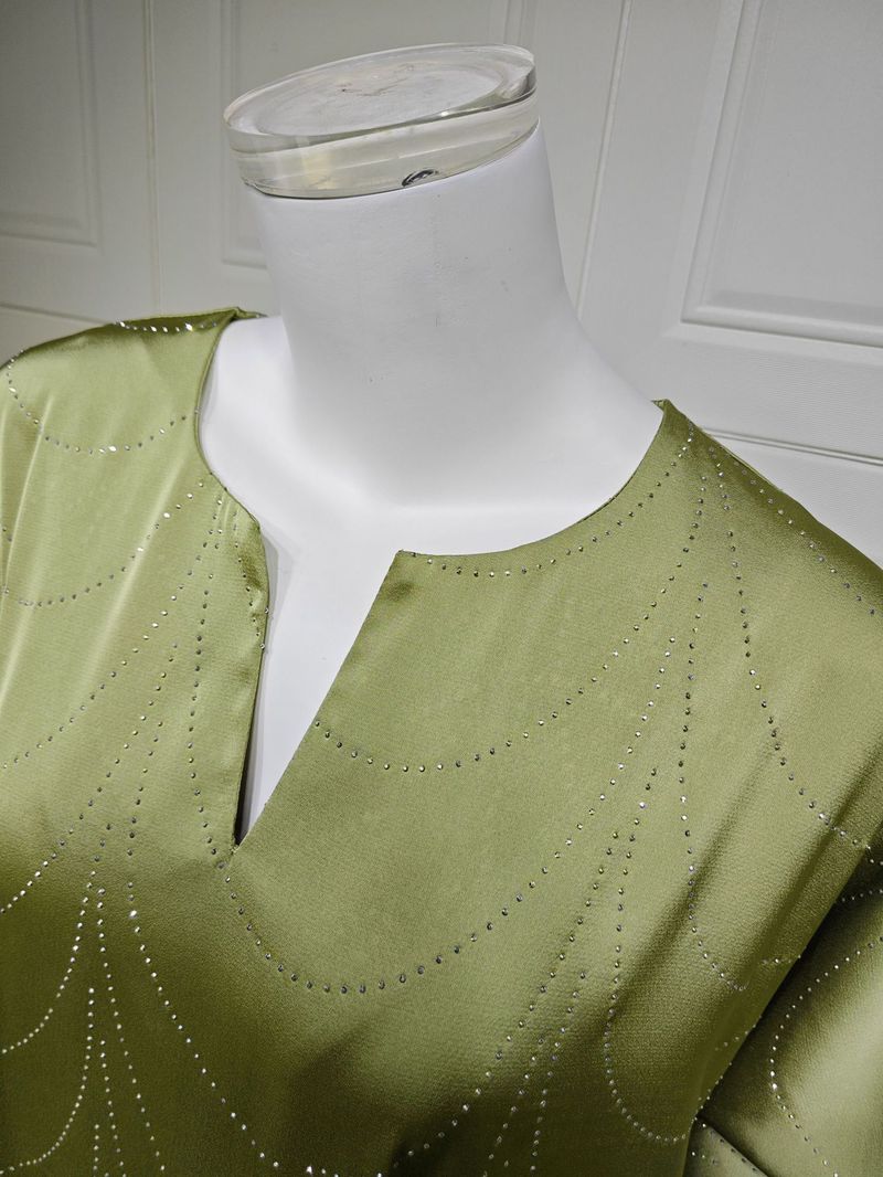 Women's Clothing Modest Spring And Summer New Women's Fashion Loose Hot Diamond Robe Dress_voghion.com