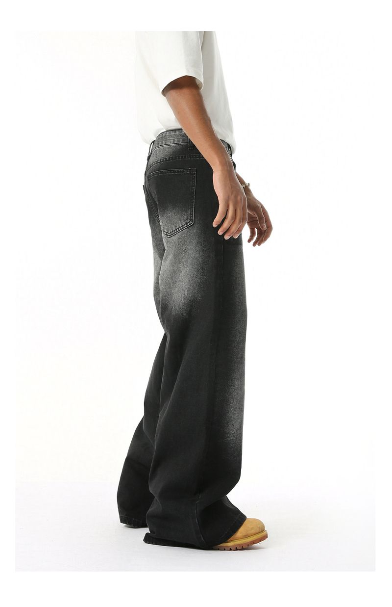 EF JEANS | 2025 Spring New Hong Kong Style Fashion Old Retro Casual Versatile Drape Floor Mopping Jeans_voghion.com