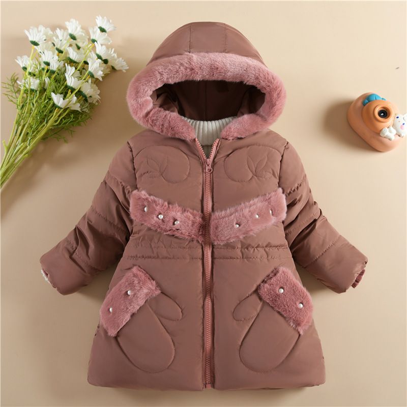 Cappotto invernale per bambine, di media lunghezza, elegante, imbottito in cotone, per bambine di 1 anno e 5 anni, piccolo, più spesso, in velluto di cotone_voghion.com