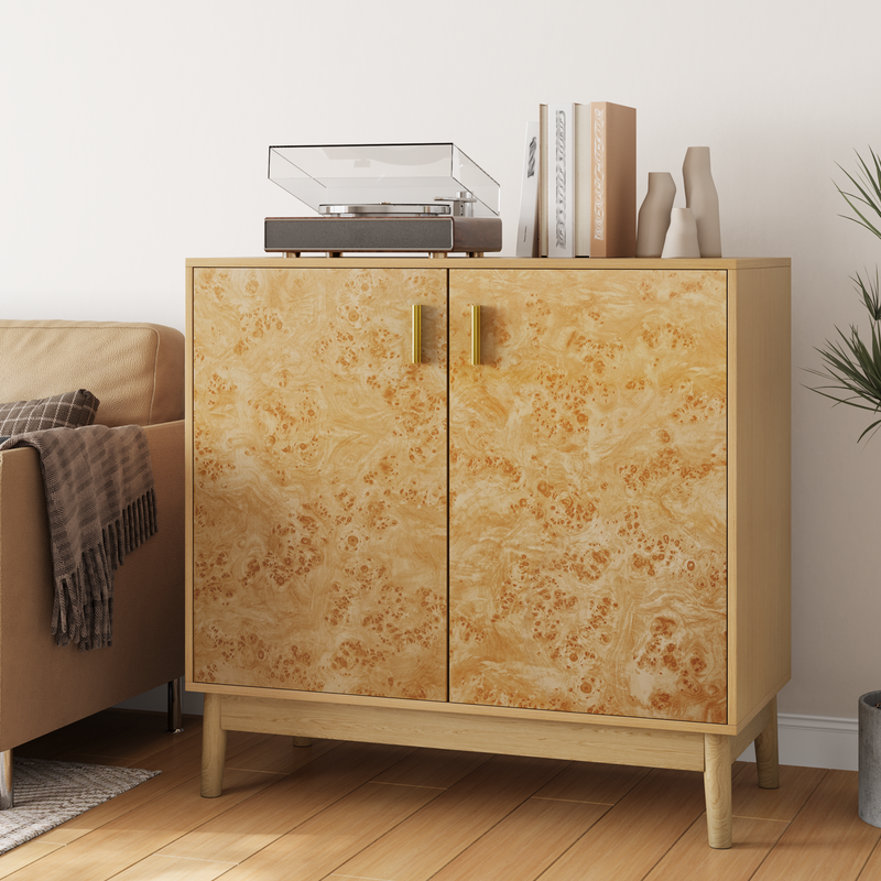 Buffetschrank Landhausstil Mit Massivholzbeinen, Verstellbaren Regalen_voghion.com
