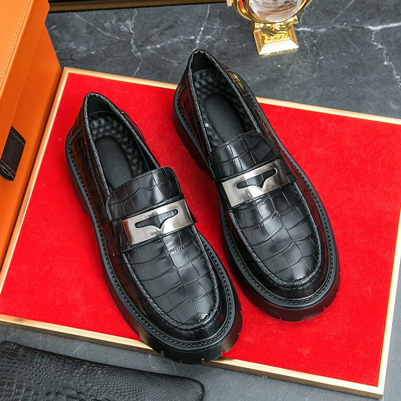 Voyage Voyage Thick-Soled Loafers Cross-Border Large Size Slip-On Big Toe Fashionable Men's Business Formal Lazy Shoes_voghion.com