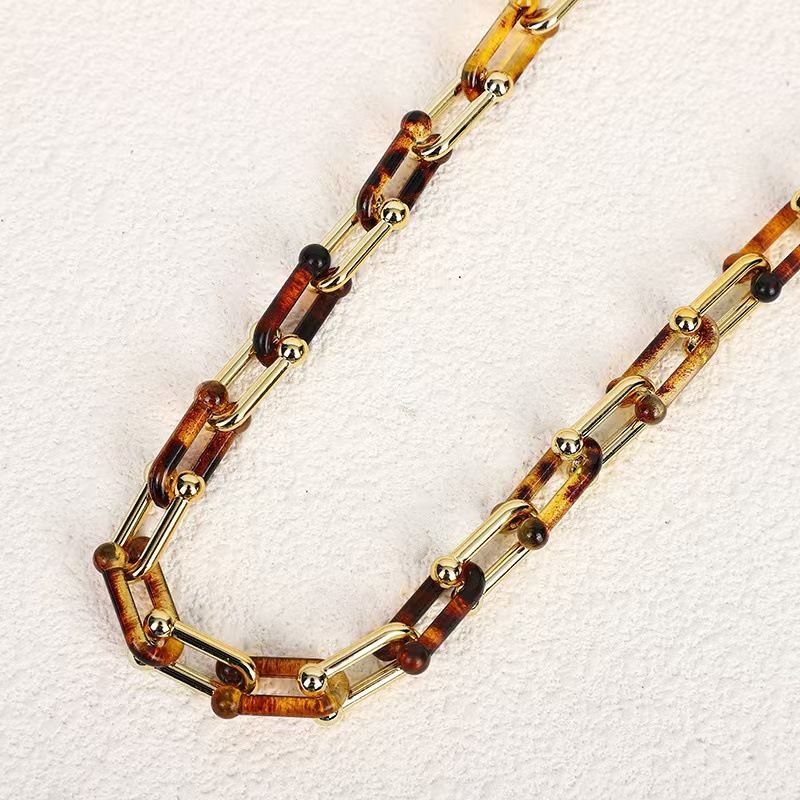 Tortoiseshell Glasses INS Style U-shaped Horseshoe Resin Leopard Print Mask Hanging Wireless Bluetooth Earphone Chain_voghion.com