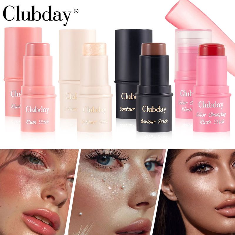 Maquillaje Natural Matte Jelly Q Elastic Blush Stick Iluminador Facial Repair Stick Larga Duración Resistente al Agua_voghion.com