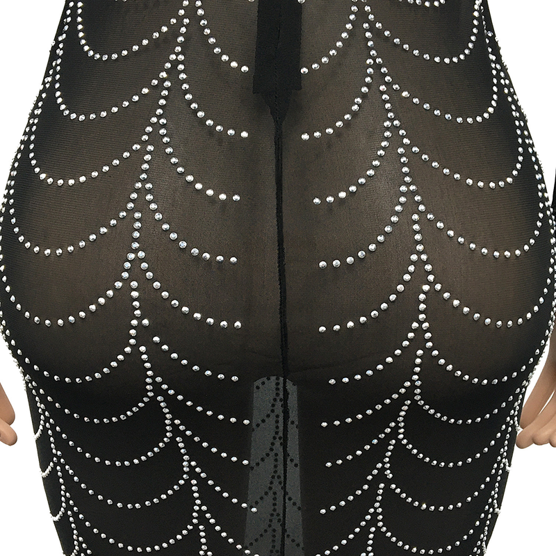 Nuovo nightclub sexy alla moda femminile che vende abito trasparente a maniche lunghe in maglia di diamanti_voghion.com