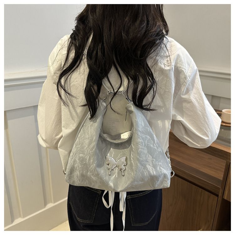Fashion Butterfly Backpack For Women - Versatile Shoulder Bag With Chain Strap, Large Capacity Tote For School, Work & Travel_voghion.com