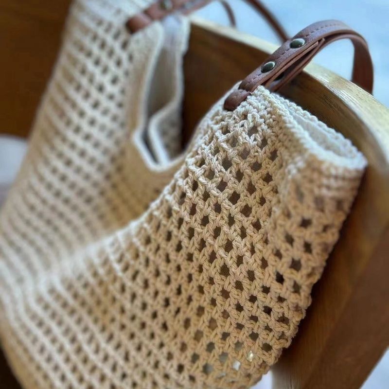 Borsa a tracolla da viaggio a spalla in maglia a rete, grande capacità, per donna, 2024_voghion.com