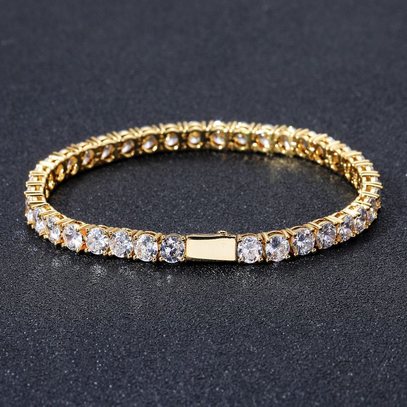 Collana da uomo con catena da tennis Hip Hop, larghezza 3 mm, 4 mm, 5 mm, fibbia a molla, micro intarsio, zirconi a fila singola, collana Hip Hop_voghion.com
