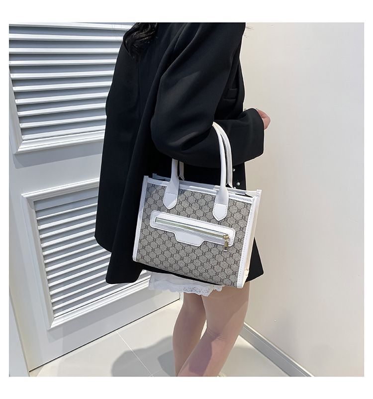 Borsa tote patchwork da donna - Borsa a tracolla di grande capacità, per uso casual e lavorativo_voghion.com