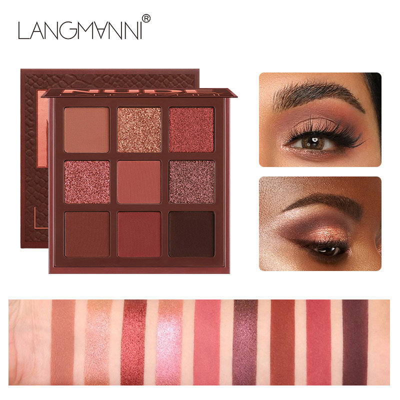 Langmanni Huda 9 Palace Lidschatten-Scheibe, perlmuttartiger, mattierender, nicht fliegender Puder_voghion.com