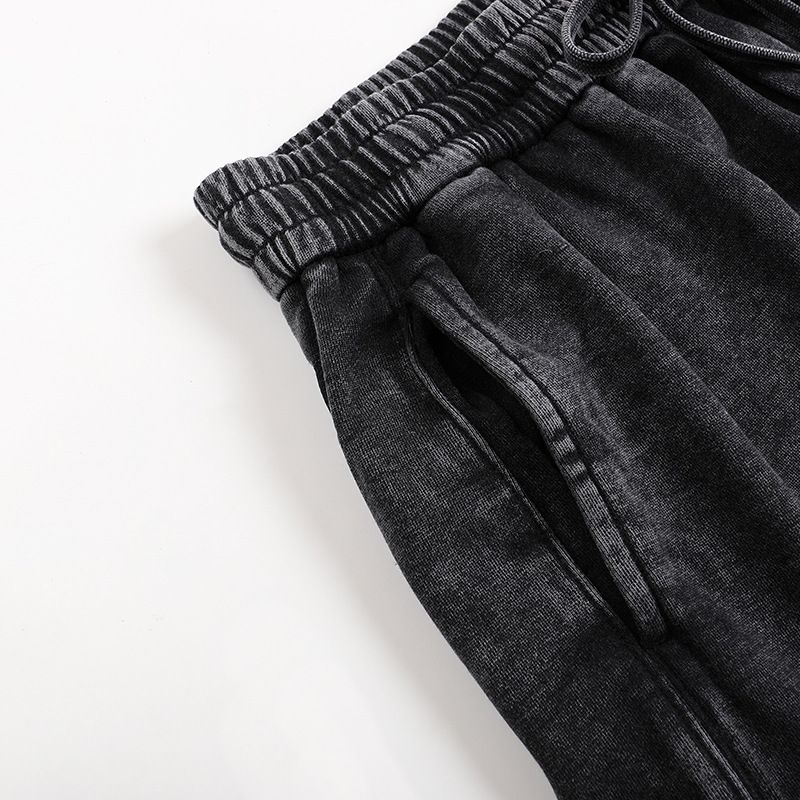 Vintage Washed Herren-Jogginghose im Retro-Stil mit entspannter Passform und elastischen Bündchen, lässige Jogginghose aus Baumwolle für den Alltag_voghion.com
