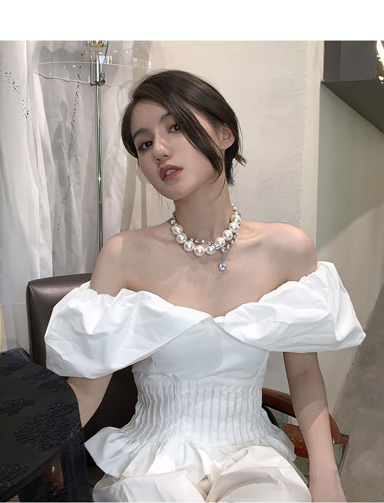 Collier tendance, petit et tendance, plein de diamants, taille exagérée, perles enveloppées dans du zircon, chaînes de clavicule pour femmes, chaînes de cou_voghion.com