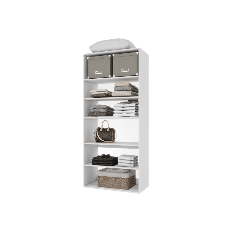 70.2"H Livelylodge Wooden Modular Closet System :Closet Organizer Modern Open Wardrobe Closet System For Bedroom&Coatroom White Finish For All Ages_voghion.com