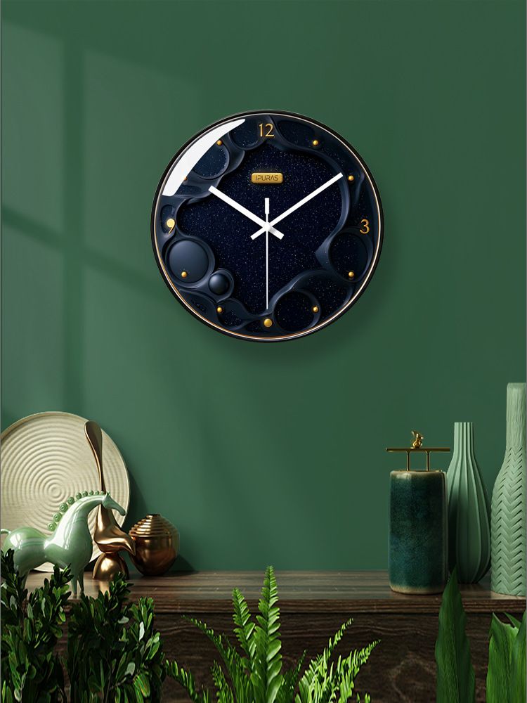 Yipula 7278 Horloge murale à quartz ronde de luxe, style nordique, simple et créative, idéale pour un salon_voghion.com