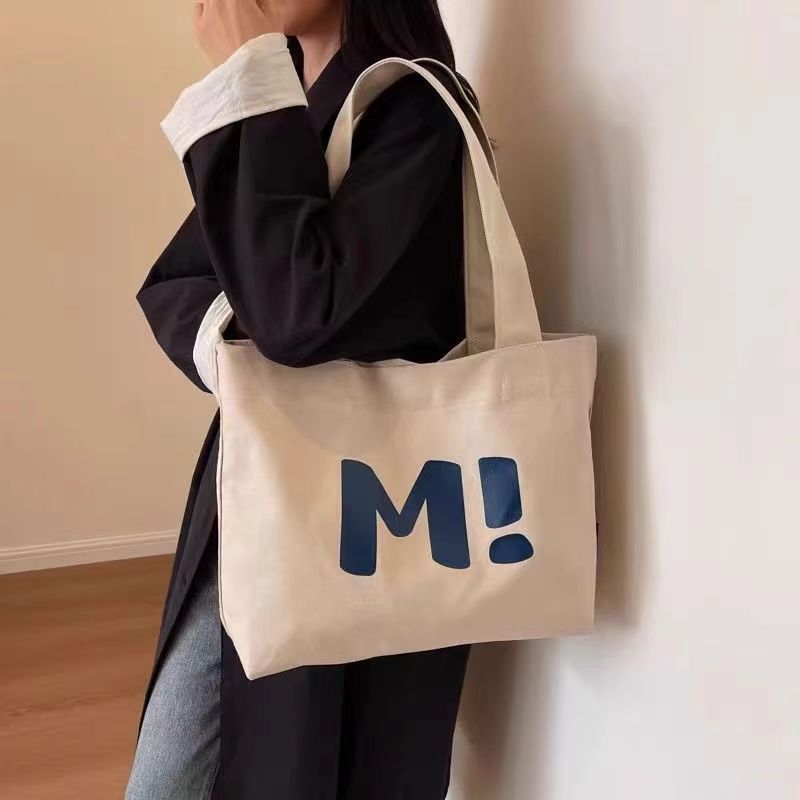 Borsa in tela per donna, grande capacità, robusta borsa per la spesa da supermercato, semplice e versatile, borsa tote monospalla_voghion.com