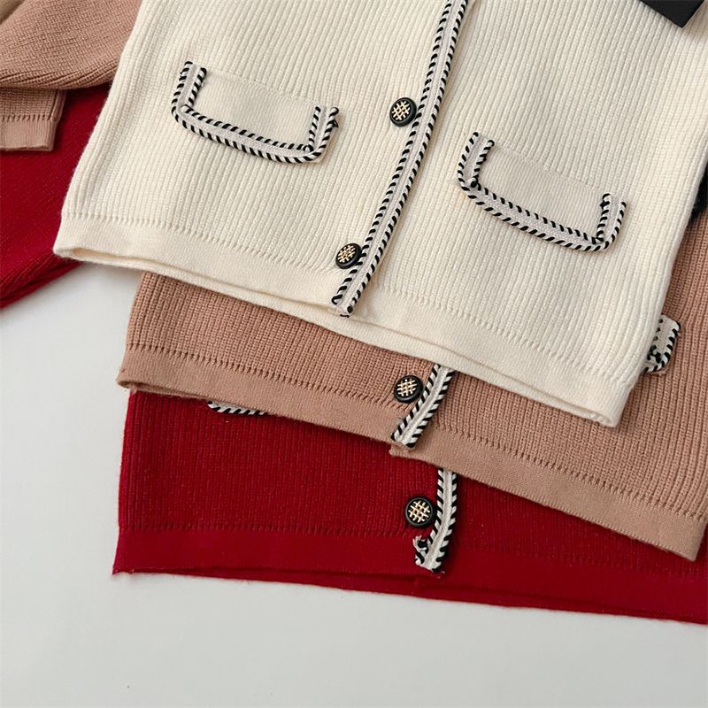 2024 herbst Und Winter Neue Mädchen Pullover Kleid Koreanische Version Herbst Und Winter Bogen Gestrickte Puff Sleeve_voghion.com