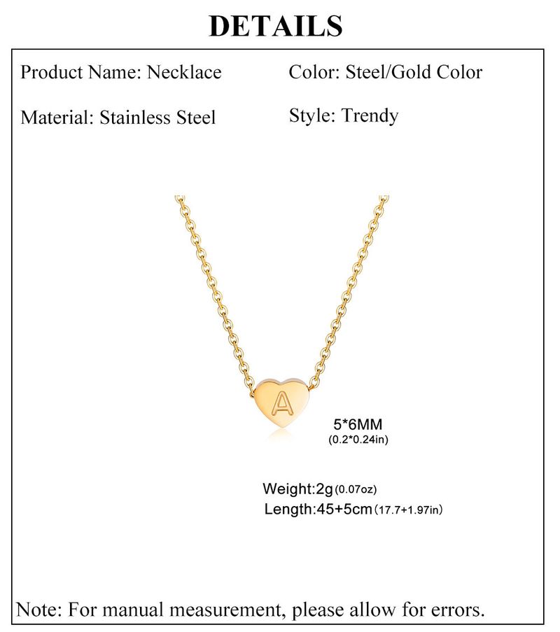 Cazador Halsketten mit Herz-Anhänger aus Edelstahl mit Anfangsbuchstaben für Frauen, Halsband, Kette, Schmuck, Geburtstagsgeschenke, Kpop-Trend_voghion.com