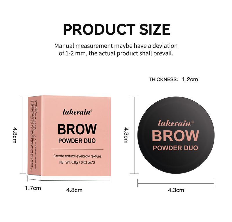 Lakerain Dual-Color Eyebrow Powder Natural 3D Contour Nose Shadow Powder Long-Lasting Waterproof Formula Highly Pigmented Eyebrow Makeup_voghion.com