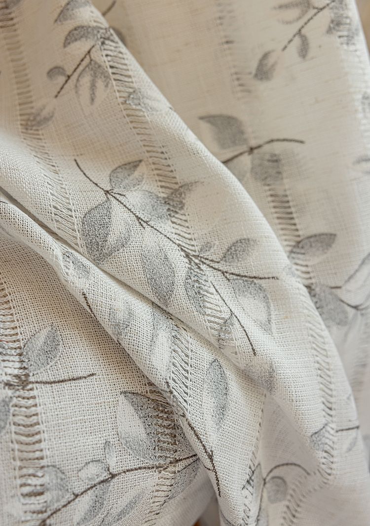 Curtains Printed Hollow Semi Light Blocking Cotton And Linen Fabric Curtains Bedroom Living Room Balcony Curtains_voghion.com