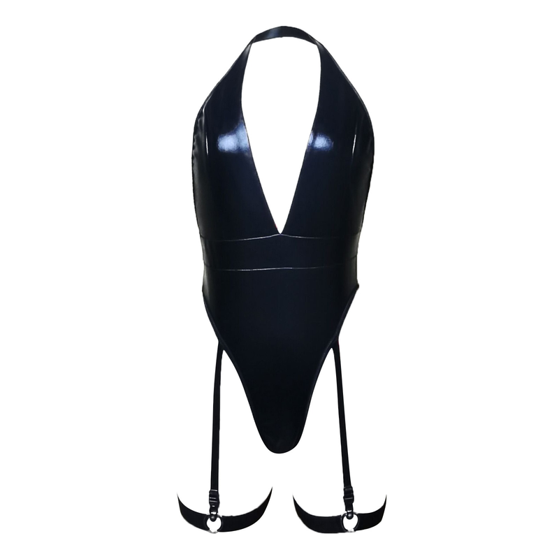 Sexy Dessous für Damen, Übergröße, Leder-Body, Damen-Unterwäsche, Wetlook, Latex, Teddys, Body, exotische Kostüme, Nachtwäsche_voghion.com