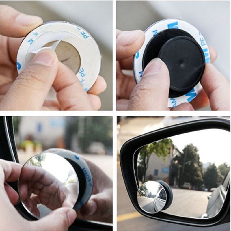 Specchietto retrovisore per auto, piccolo, rotondo, per angolo cieco delle ruote anteriori e posteriori, riflettente a 360 gradi, grandangolare_voghion.com
