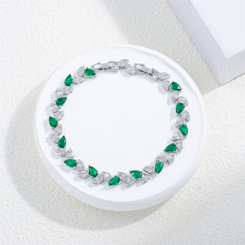 Women's & Men's Jewelry - Elegant Wheat Grain Drop-Shaped Cubic Zirconia Bracelet With Copper Alloy Setting, Classic & Stylish Design Daily Special_voghion.com