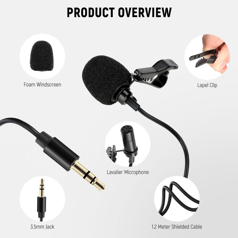 Neewer 4er-Pack Lavalier-Ansteckmikrofon Kompatibel mit Rode GO II Pro DJI Kabelloses Ansteckmikrofon_voghion.com
