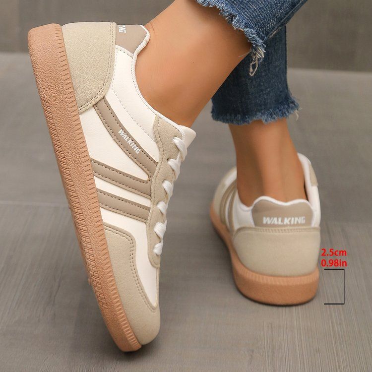 Cross-Border Women's Plus Size German Training Sneakers 2025 New European And American Retro Color Block Flat Single_voghion.com