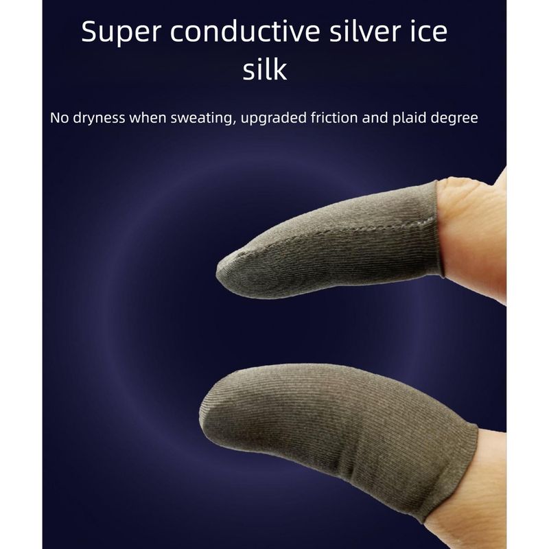 Hailong New Gaming Finger Sleeves E-Sports Special Ice Silk Silver Fiber Anti-Sweat Anti-Slip Sensitive Continuous Touch_voghion.com