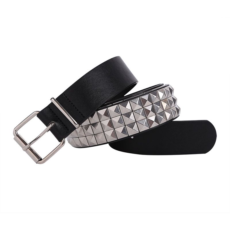 HOT Black Fashion Rhinestone Rivet Men&Women's Studded Belt Punk With Pin Buckle Free Shipping_voghion.com