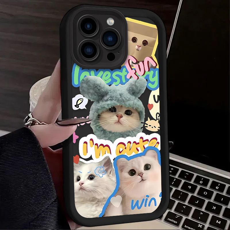 Custodia posteriore in silicone morbido con stampa per iPhone 15 14 16 13 12 11 Pro Max X XS X S Max XR SE 2020 7 8 Plus iphone16 Lovely Cat Dog_voghion.com