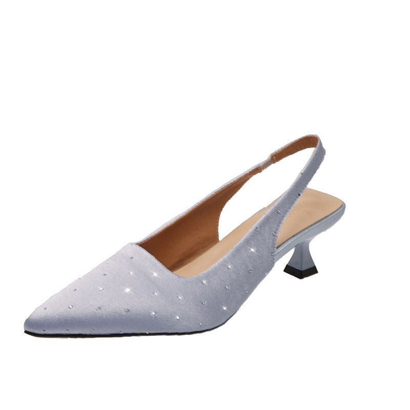 Elegant Pointed Toe Stiletto Heels For Women - Summer Fashion Rhinestone Strappy Sandals With Adjustable Buckle_voghion.com