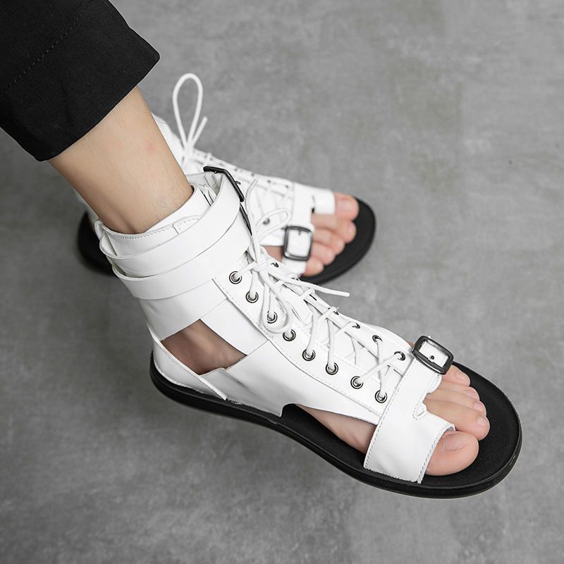 Unschlagbare Qualität 2024 Sommer Stinky Roman Ledersandalen Bequeme und modische tägliche britische Strandschuhe für Männer_voghion.com