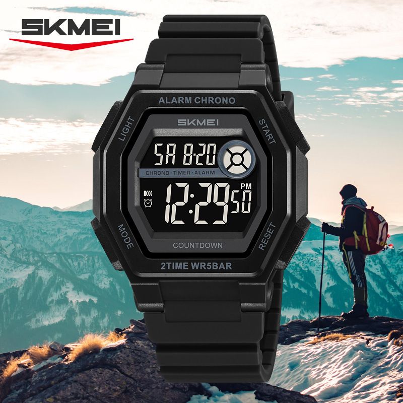 Reloj electrónico deportivo cuadrado Momentum para hombre, multifunción, resistente al agua, para estudiantes y negocios._voghion.com