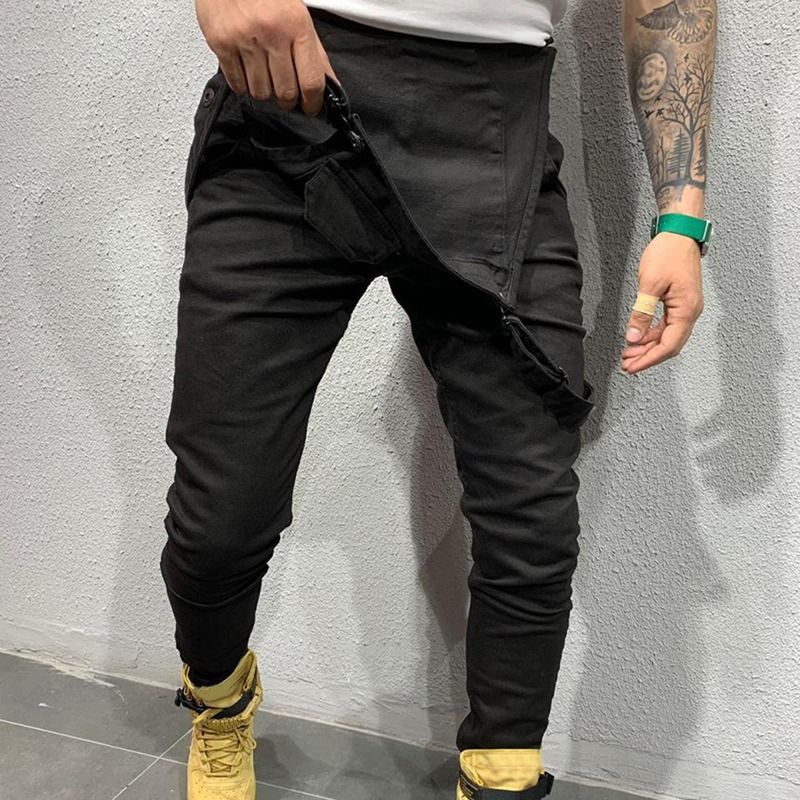 Dżinsy Denim Ogrodniczki Kombinezon Na szelkach Męskie Kombinezony Cargo Spodnie Robocze Plus Rozmiar Męskie Casual Moto Biker Spodnie_voghion.com